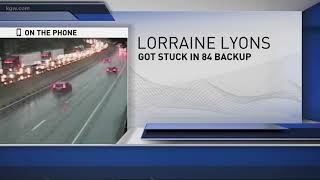 Rock blasting causes 3-hour delay on I-84