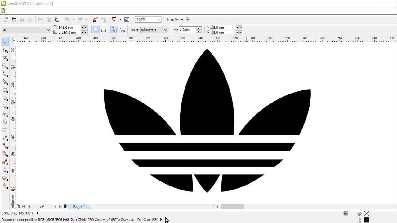 How to draw Adidas Logo on Corel Draw | Corel Draw Tutorial. - YouTube