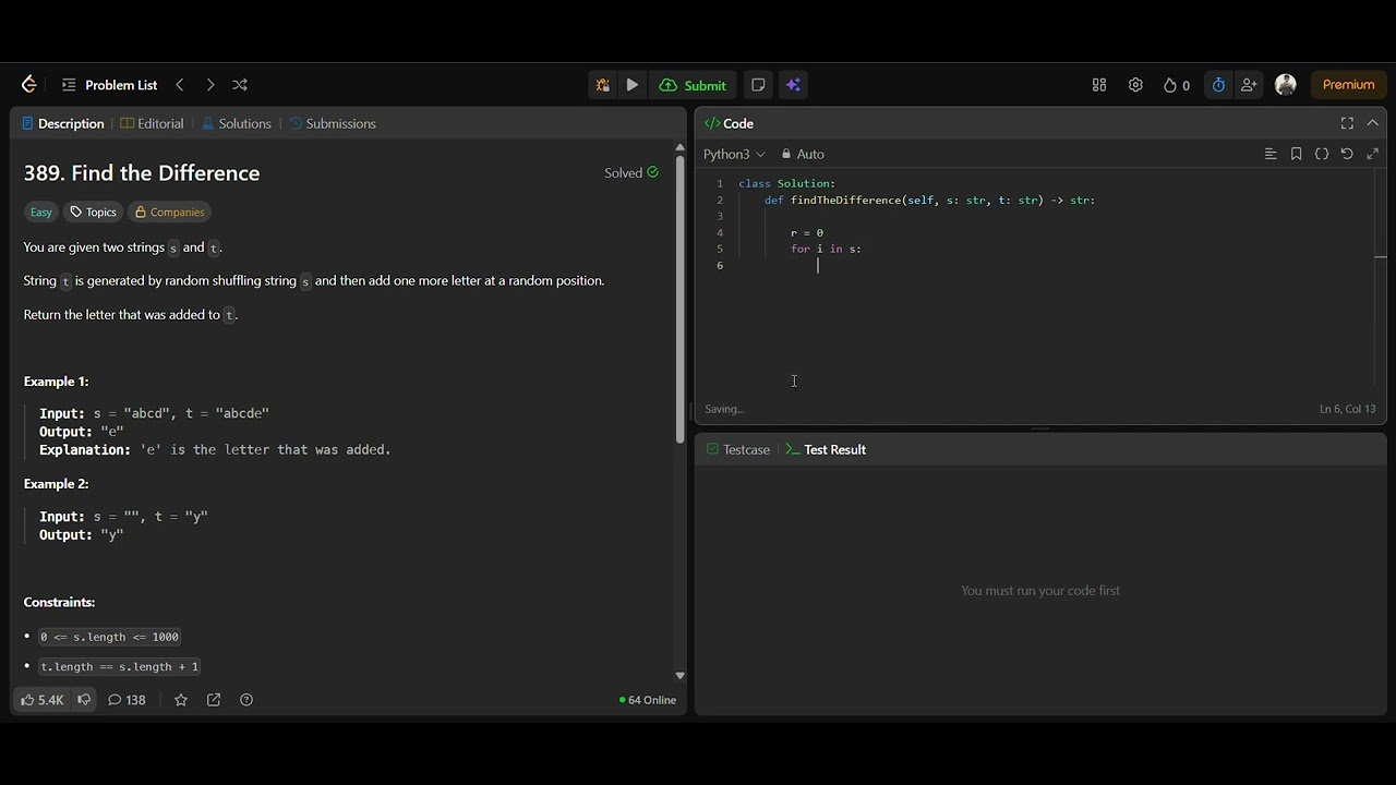 Day 5 | LeetCode 389 Find the Difference | XOR Magic Explained | 29/ ...