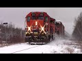 Nice Horn on CN Train 569 at Adamsville, NB Powered by Three EMD Geeps