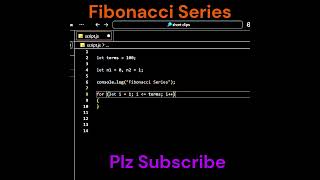 Fibonacci Series in JavaScript | Loop-based Clean Code #javascript #js #fibonacci #coding #shorts