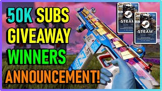 50K SUBS GIVEAWAY WINNERS ANNOUNCEMENT!🎉($25 Steam Gift Cards x2) #DCXGiveaway