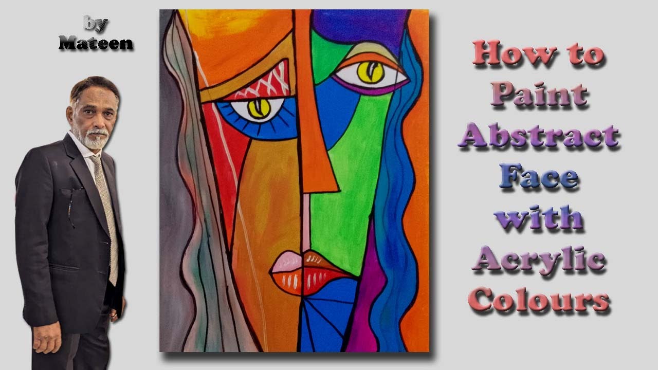 How to Paint Abstract Face | Acrylic Color Painting | Easy Painting ...