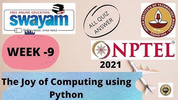 #NPTEL The Joy of Computing using Python week 9 quiz assignment answers #SWAYAM #ASSIGNMENT9 #MAKAUT