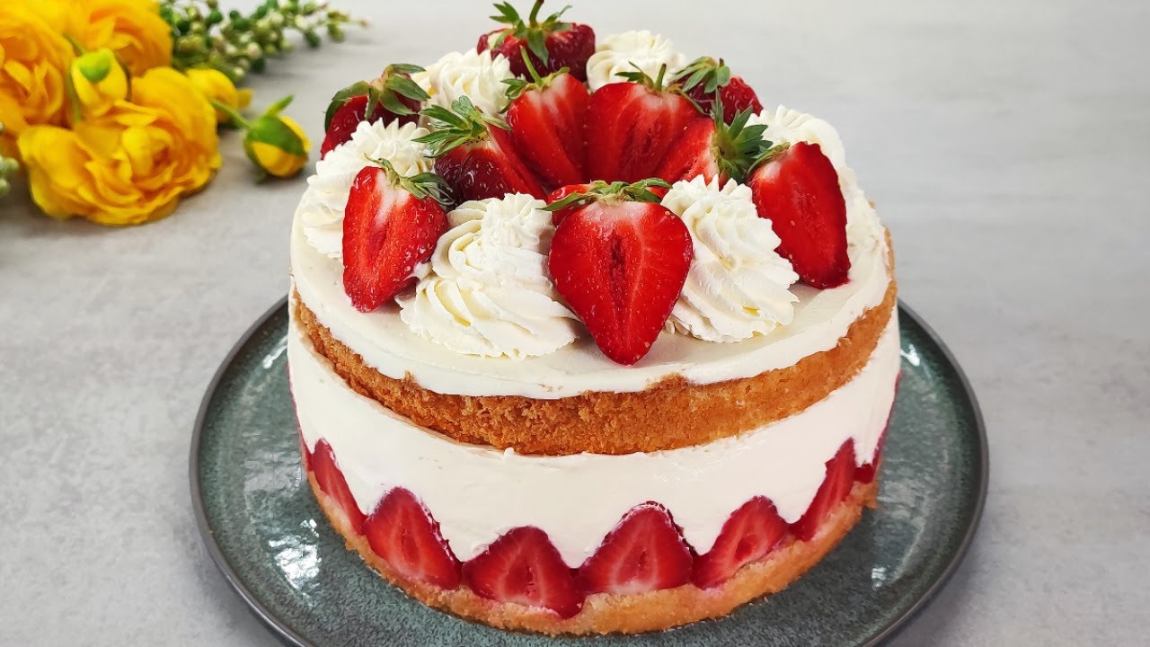 🍓🍓🍓Больше фруктов, чем теста! Супер кремовый торт за 15 минут! Простой рецепт.