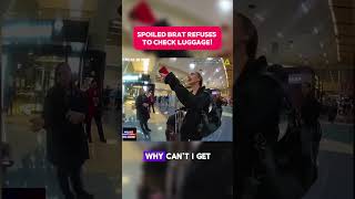 Brat Refuses To Check Luggage! [👇FULL VID] #arrest #bodycam #cops