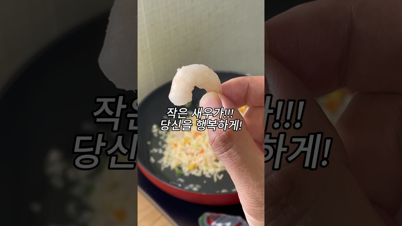 5분 컷 황금 새우볶음밥 레시피 (냉동 볶음밥 활용) 레시피 숏폼 썸네일