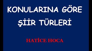 Şi̇frelerle Şi̇i̇r Türleri̇ Konu Anlatimi