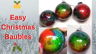 The Easiest Way to Make Beautiful Sparkly Christmas Baubles