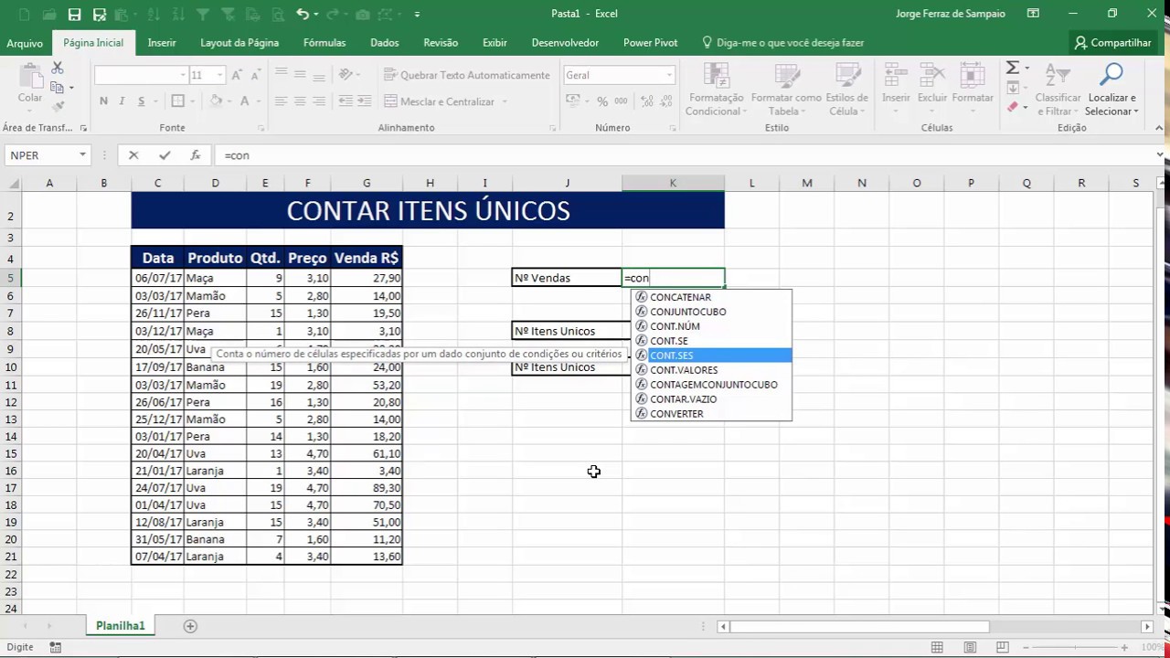 Contar en excel