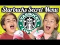 KIDS DRINK THE STARBUCKS SECRET MENU! (Butterbeer, Skittles, Pink Drink) | Kids Vs. Food