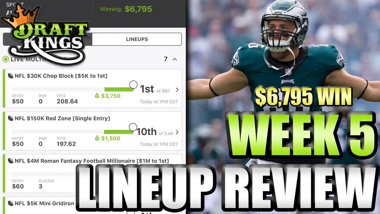 nfl-week-5-lineup-review-6-500-win-youtube
