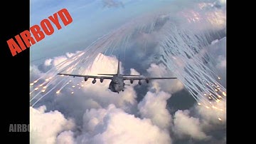 AC-130 Deploying Flares