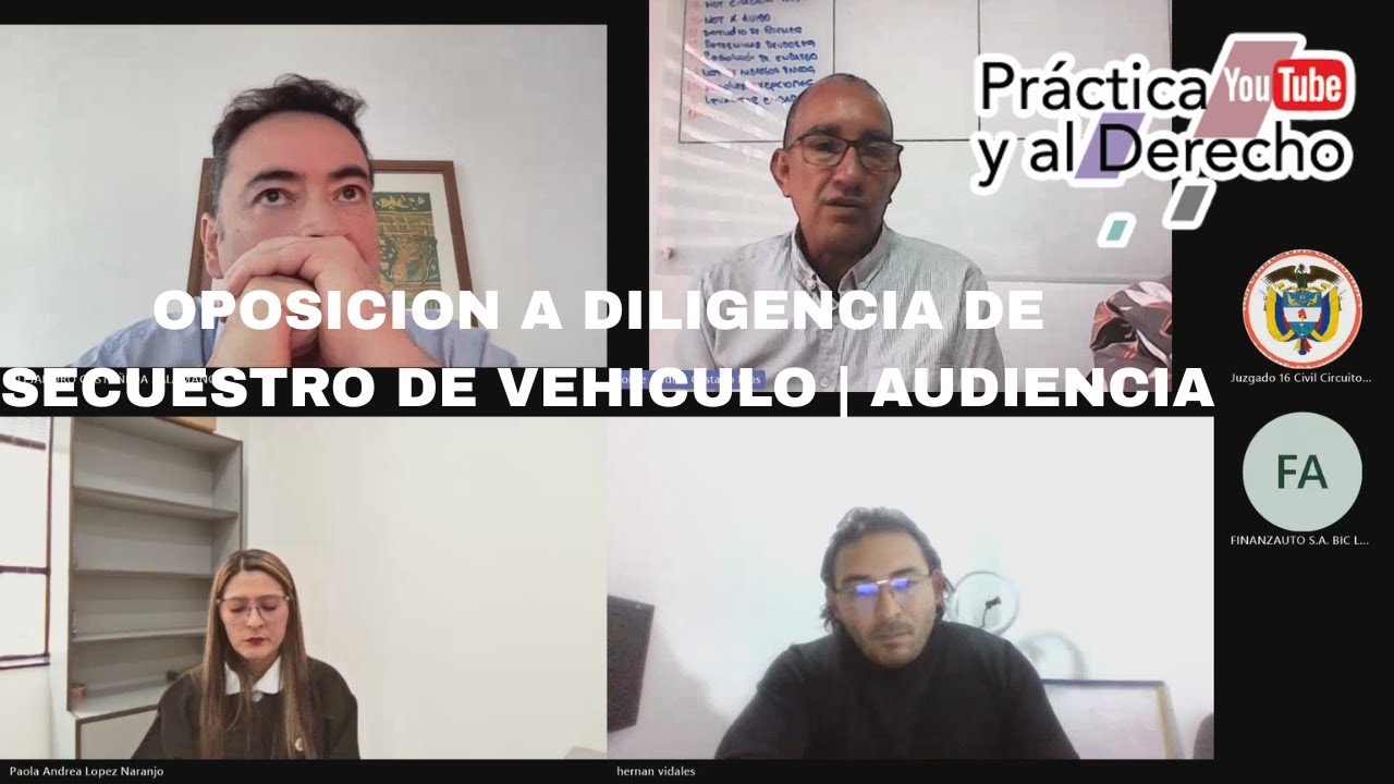 OPOSICION A DILIGENCIA DE SECUESTRO DE VEHICULO | AUDIENCIA