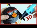 Бомб из мультика Angry Birds в кино 3D ручкой. DIY 3D Pen.