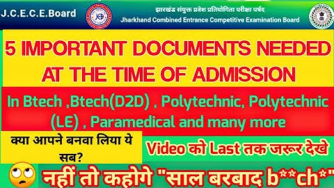 Jcece Important Certificate/Documents Required for Admission in 2021-22 | Jceceb | Jcece Polytechnic