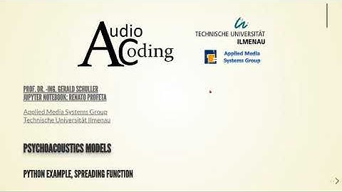 Audio Coding - 05 Psychoacoustics Models - 01 Introduction