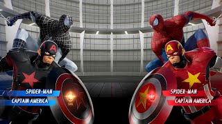 Captain America Spiderman (Black) vs. Captain America Spiderman (Red)  Marvel vs Capcom Infinite