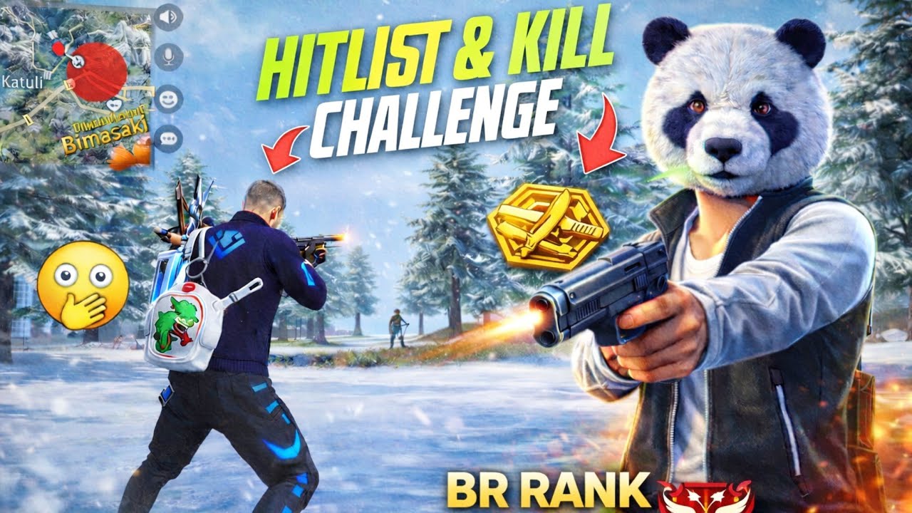 Hitlist & Kill Challenge 🤪 garena :- free fire God yash3 