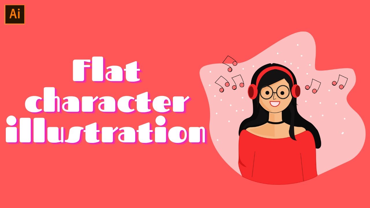 Flat character illustration in adobe illustrator