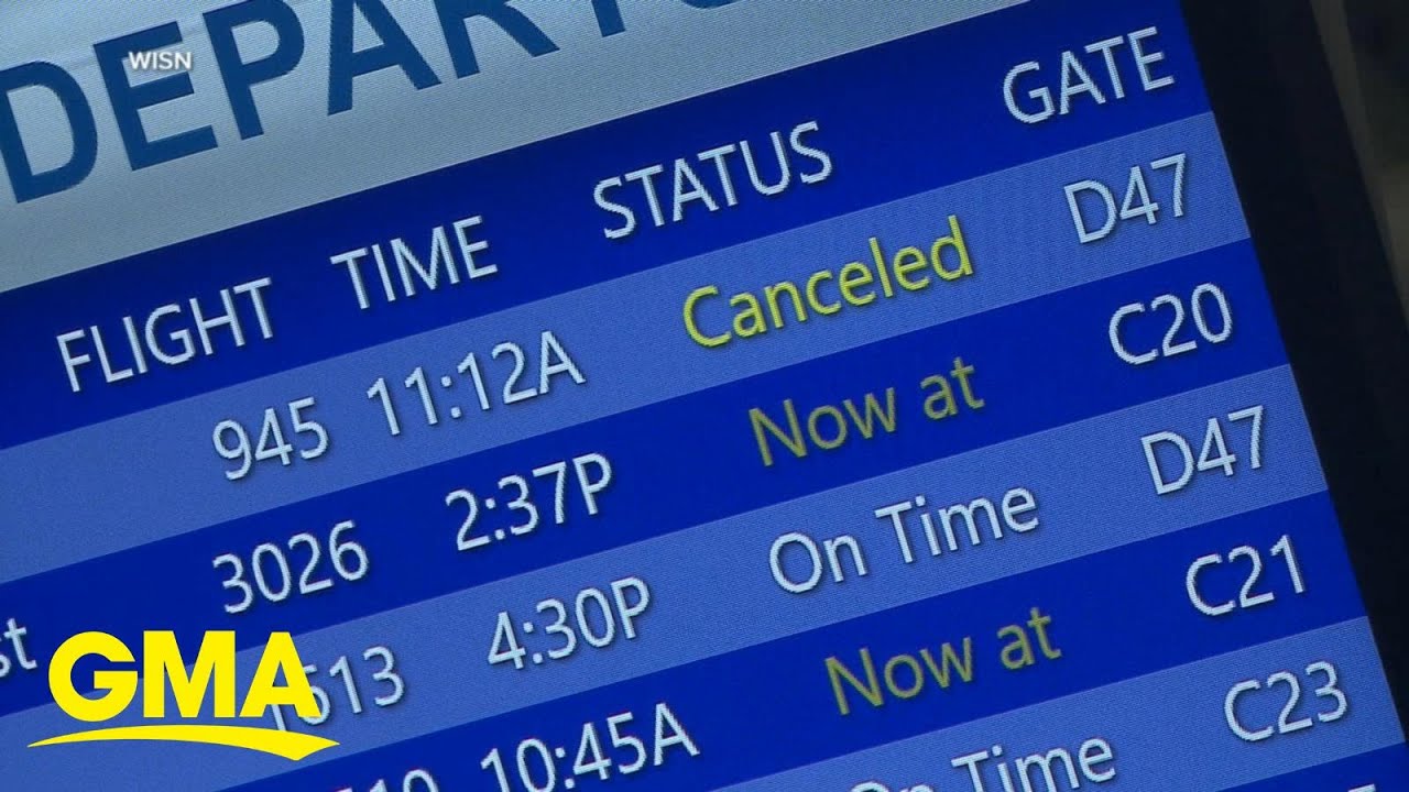 More than 3,000 flights canceled over Christmas weekend l GMA - YouTube