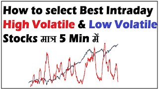 How To Select Best Intraday Stocks High Volatile Stocks Low Volatile Stocks Youtube