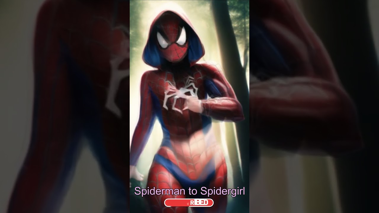 TG TF Spiderman became SpiderGIRL #shorts #transformation #genderbender #tftg #tranformation