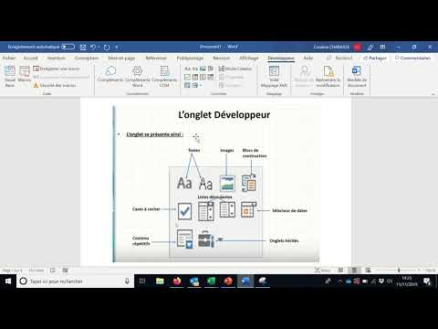 Vidéo: Où se trouve l'onglet développeur dans Word ?