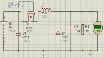 BUCK CONVERTER  24V to 12V  in proteus || Buck Converter simulation in proteus