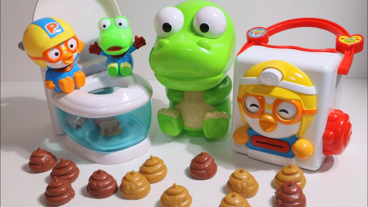 💎Toy asmr💎 Satisfying with pororo toys💩Eating and potty training 뽀로로 ...