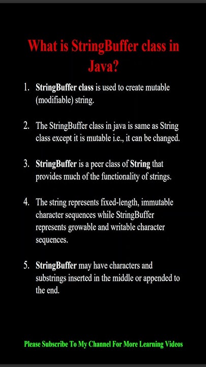 What is StringBuffer in Java? #shorts #youtubeshorts #java - YouTube