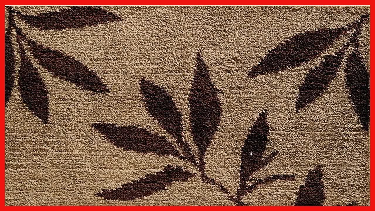 iDesign Leaves Microfiber Non-Slip Bath and Shower Mat - 34" x 21", Brown/Tan