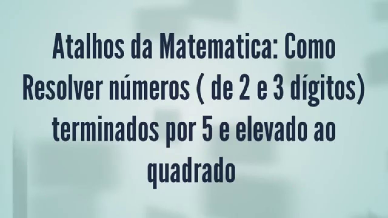 Cinco Elevado Ao Quadrado - FDPLEARN