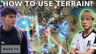 HOW CAN YOU USE TERRAIN IN SC2? Byun vs Krystianer - Bo3 - (StarCraft 2)