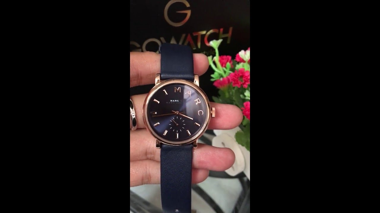 MARC BY MARC JACOBS Baker Navy Dial Navy Leather Ladies Watch MBM1329