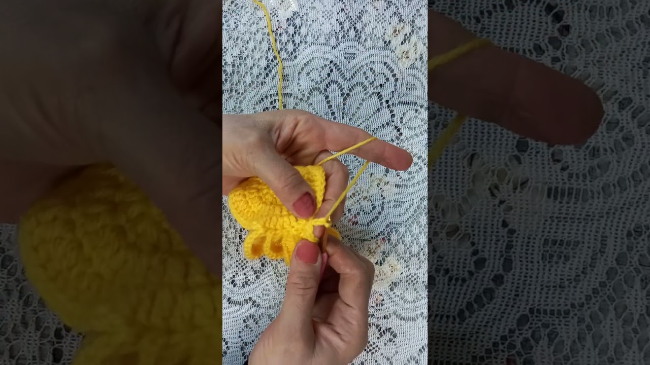 Hairwork for a crochet doll.عمل شعر لدمية من الكروشية 