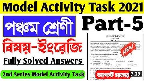 class 5 English model activity task part 5- Model Activity Task bengali 2021 August