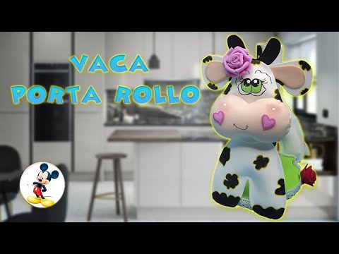 VACA PORTA ROLLO O SOPORTE PARA PAPEL DE COCINA EN FOAMI O GOMA EVA – MOLDE GRATIS