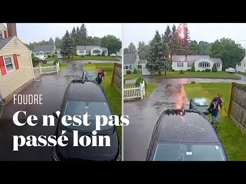 La foudre frôle un homme devant sa maison aux Etats-Unis