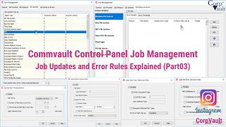Commvault Control Panel Job Management — Job Updates and Error Rules Explained (Part03)