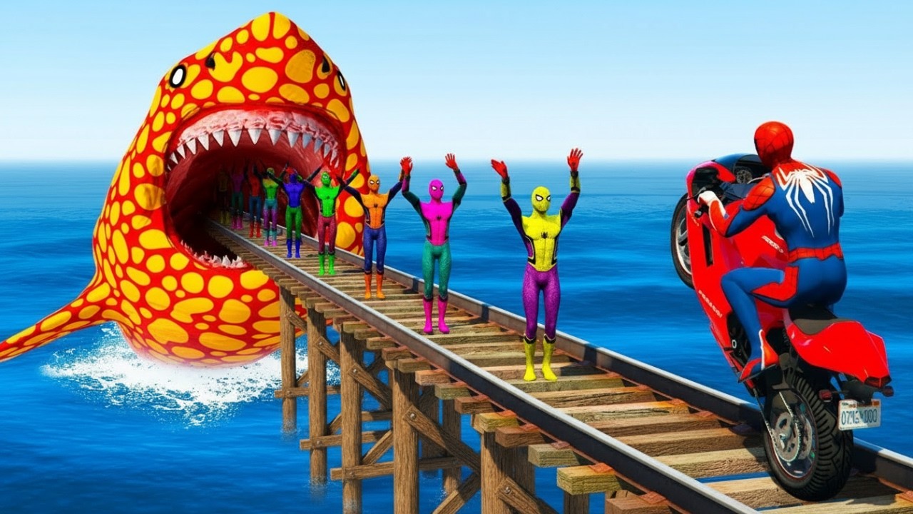 الرجل العنكبوت انقاذ باتمان Spider-Man Rescue batman vs iron man vs venom funny Game GTA 5 superhero