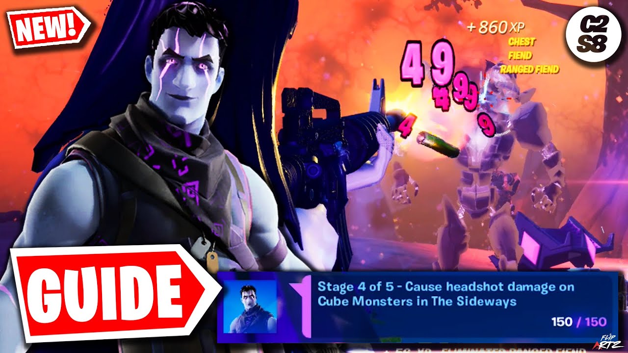 "Cause headshot damage on Cube Monsters in The Sideways" Dark Jonesy (Fortnite Battle Royale)