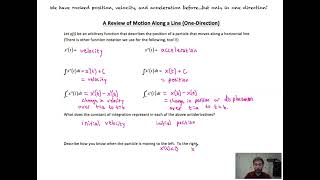 Particle Motion Review Position, velocity, acceleration, and speed. Derivatives and Integrals