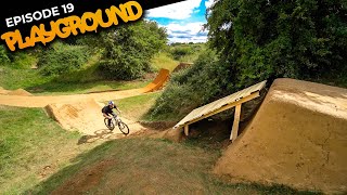 TRYING TRICKS ON BRAND NEW DIRT JUMP FEATURES!! PLAYGROUND EP19
