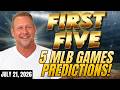 MLB Best Picks Today! Dodgers vs Phillies, Mets vs Brewers & More! | First Five 7/21