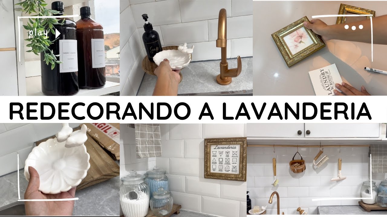 REDECORANDO A LAVANDERIA SEM GASTAR QUASE NADA | LAVANDERIA FOFA 