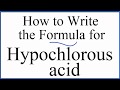 Hypochlorous Acid and Related Concepts