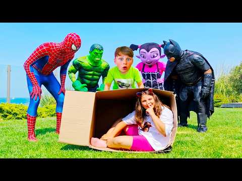Kids playing Hide and Seek with Superheroes