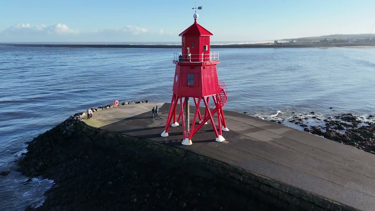 South Shields coastline on a sunny winters day (piers, groyne, trow rocks, marine park, souter etc)