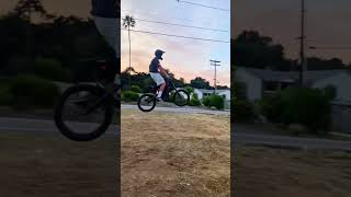 Hit a 15ft table top!😝✌️#surron #surron #dirtbikejump #starkvarg #socal #super73 #ai #fy #bikelife